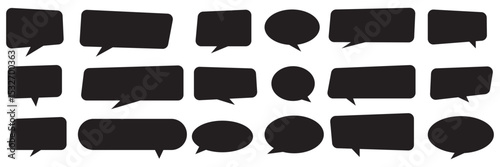 Speech Bubbles set.  speech bubble comic signs. Blank speech bubbles, chatting box, message box for poster, t shirt, comics, banner. Vector illustration, vintage design eps 10
