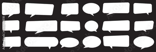 Speech Bubbles set.  speech bubble comic signs. Blank speech bubbles, chatting box, message box for poster, t shirt, comics, banner. Vector illustration, vintage design eps 10