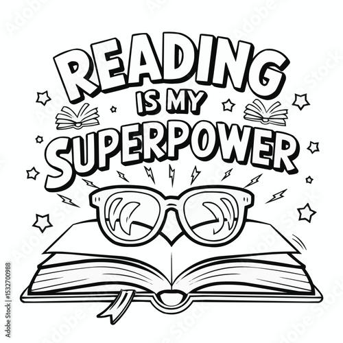 Superhero-Inspired 'Reading is My Superpower' Coloring Page