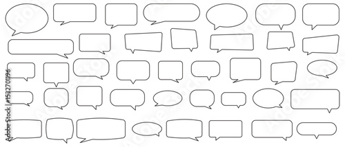 speech bubble line editable icon set. Speech Bubble set. Talk bubble. Blank empty vector white speech bubbles. eps 10