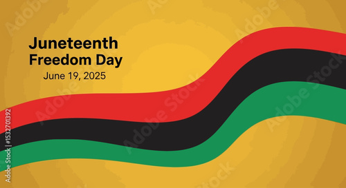 Juneteenth Freedom Day Banner with Pan-African Flag Colors – June 19 Black History Celebration Design