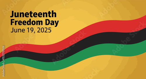 Juneteenth Freedom Day Banner with Pan-African Flag Colors – June 19 Black History Celebration Design