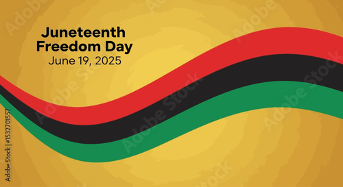 Juneteenth Freedom Day Banner with Pan-African Flag Colors – June 19 Black History Celebration Design