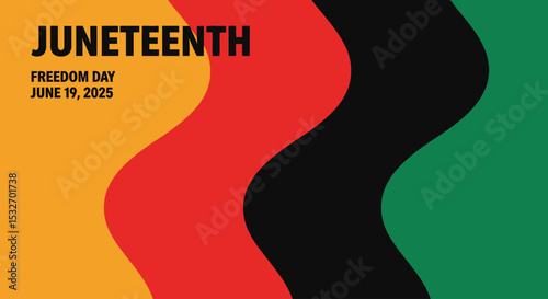 Juneteenth Freedom Day Banner with Pan-African Flag Colors – June 19 Black History Celebration Design