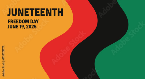 Juneteenth Freedom Day Banner with Pan-African Flag Colors – June 19 Black History Celebration Design