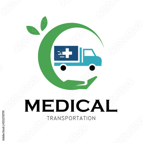 Medical Transportation Logo Vector Template
