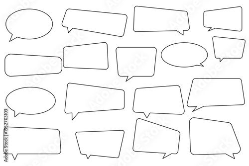 speech bubble line editable icon set. Speech Bubble set. Talk bubble. Blank empty vector white speech bubbles. eps 10