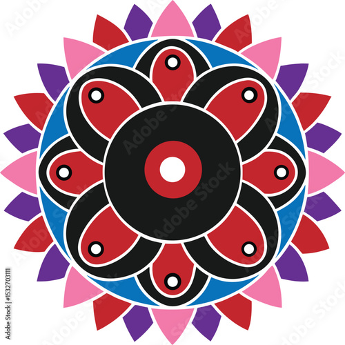 mandala symbol with flowers