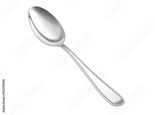 Elegant silver spoon isolated on black background perfect for culinary designs, Isolated On Transparent Background