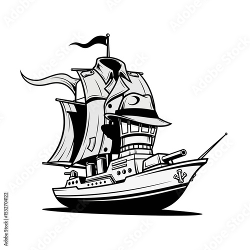 unique warship cartoon very cool