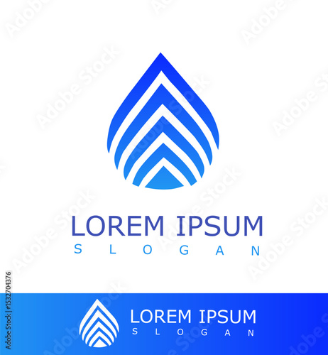 Modern Blue Water Drop Logo Design for, Nature, or Technology Brand Identity