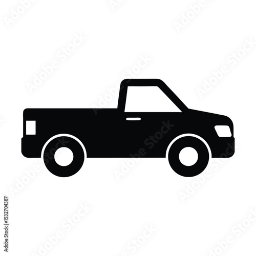 A pickup car silhouette vector art illustration