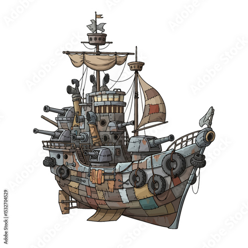 unique warship cartoon very cool