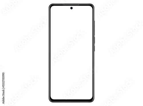 Modern smartphone mockup black screen isolated background, Isolated On Transparent Background