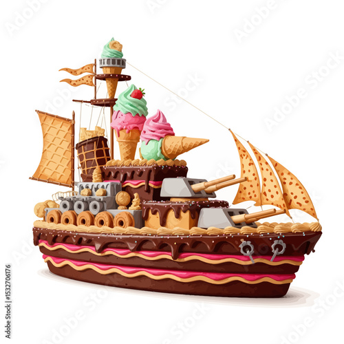 unique warship cartoon very cool
