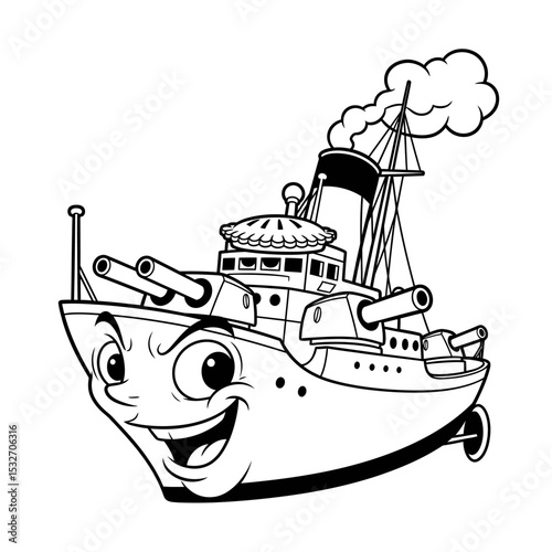 unique warship cartoon very cool
