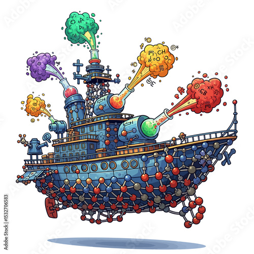 unique warship cartoon very cool