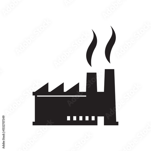 factory industrial building icon vector illustration template, Manufacturing plant icon element