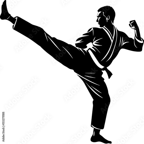 Karate kick pose