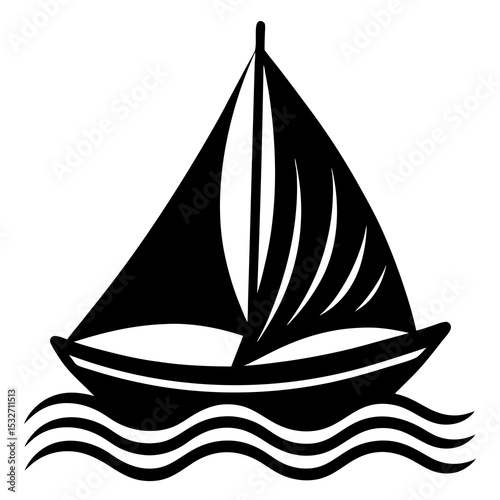 Sailboat on waves