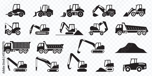 Industrial Building Equipment Collection Vector Illustration