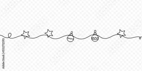 Line Art Holiday Decoration Vector