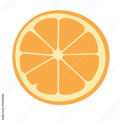 A simple vector graphic of an orange half