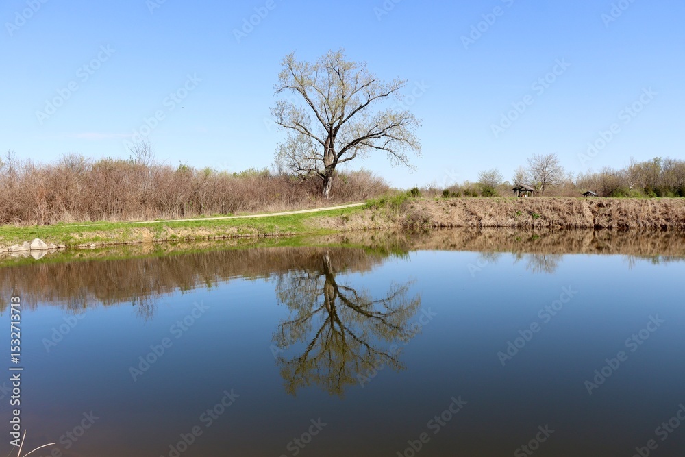 The beautiful lake in the country on a sunny day. The beautiful lake in the country on a sunny day.