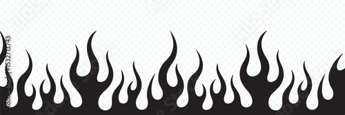 Black Flame Border Graphic Design Element Vector