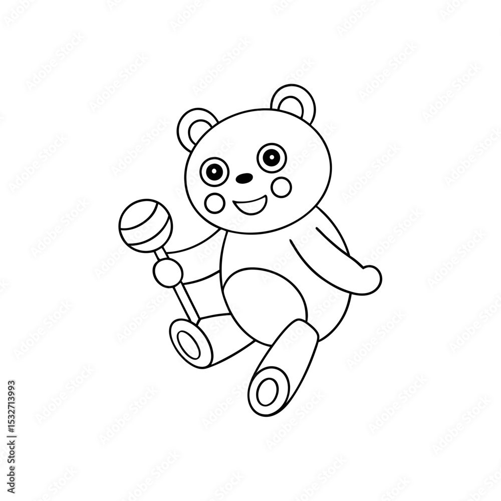 Fototapeta premium Printable Bear Bouncing on a Cake Outline