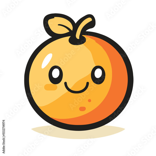 A simple vector graphic of an orange half