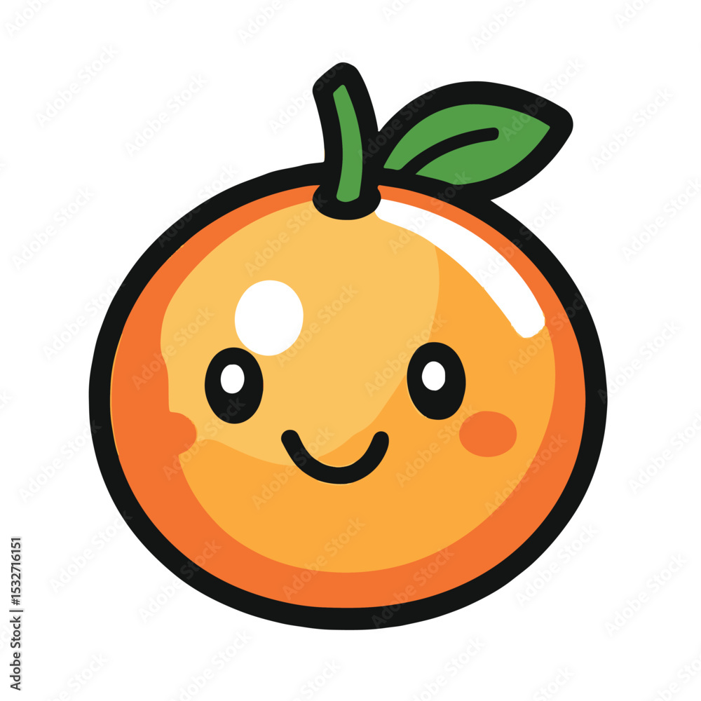 Fototapeta premium A simple vector graphic of an orange half