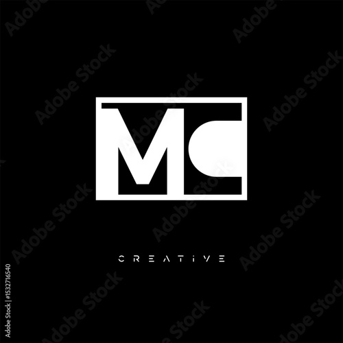 MC Negative Space Logo – Minimalist Black & White Monogram for Creative Branding, Fashion, Identity & Modern Logo Design	