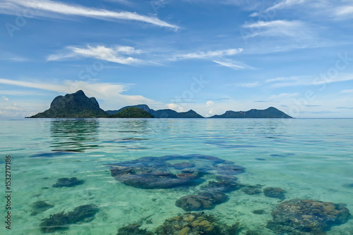landscape view of Bohey Dulang Island, Semporna Sabah, Malaysia.
