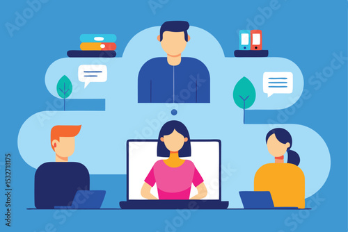 Online team collaboration virtual meeting remote work