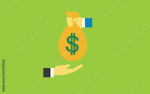 editable seamless finance employment banking icon with green background .eps