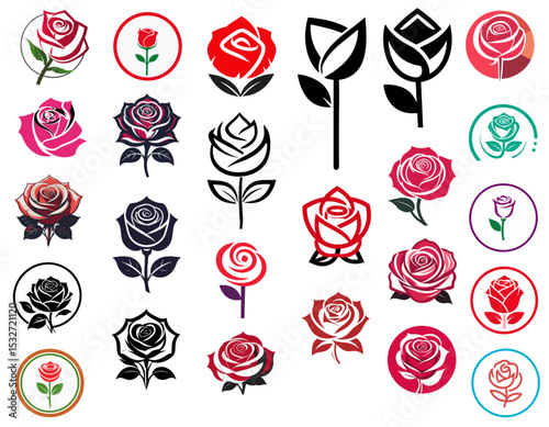 roses flowers design logo icon