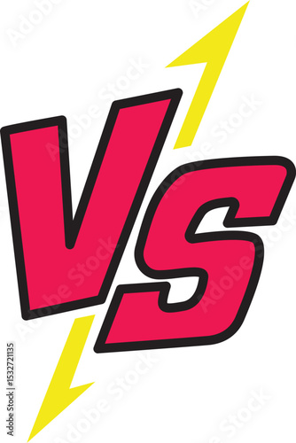 Versus or VS Battle with Lightning Bolt