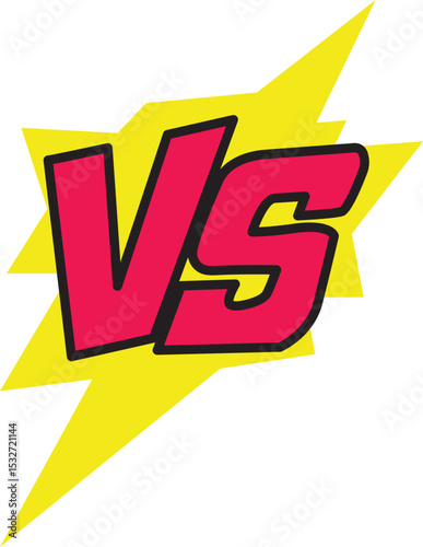 Versus or VS Battle with Lightning Bolt