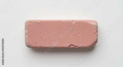 Pink rectangular eraser on white background