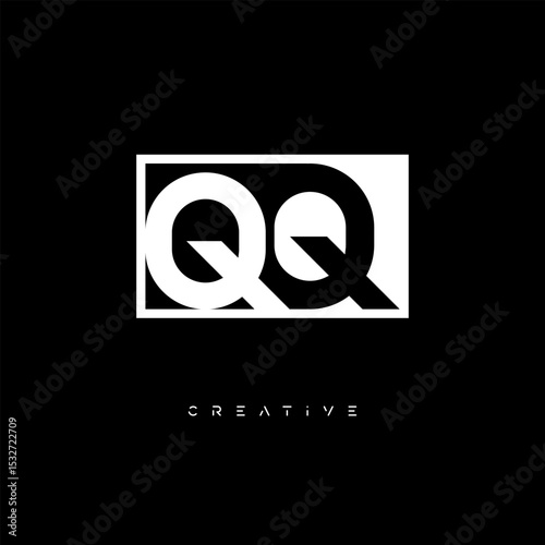 QQ Negative Space Logo – Minimalist Black & White Monogram for Creative Branding, Fashion, Identity & Modern Logo Design	