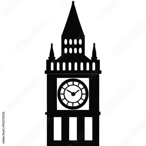 tower clock vector
