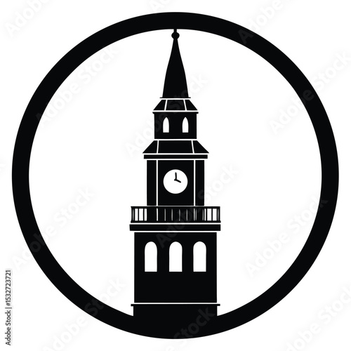 tower clock vector