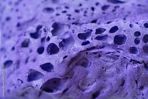 Detailed macro shot of purple air dry clay with porous texture. Perfect for creative kids’ activities, summer crafting, and tactile sensory development.