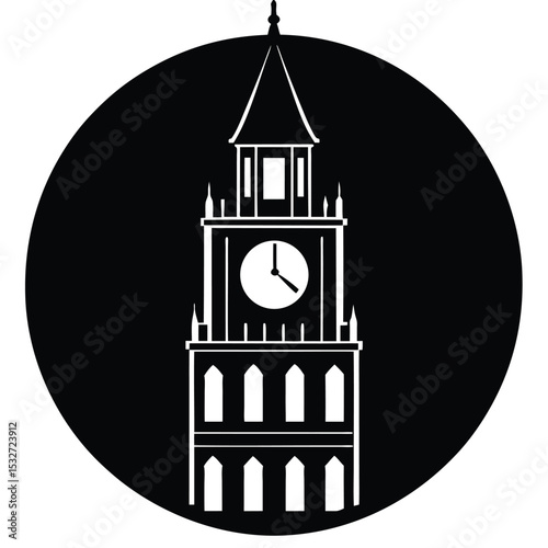 tower clock vector