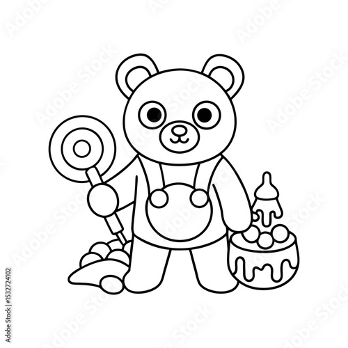 Bear Painting a Mural Coloring Activity