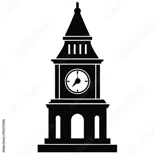 tower clock vector