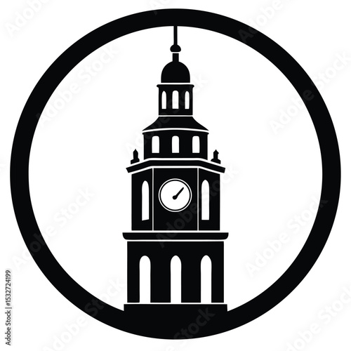 tower clock vector