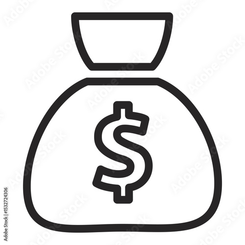Black dollar sign vector silhouette isolated on white background. Dollar sign icon illustration design.