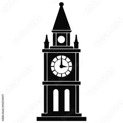tower clock vector